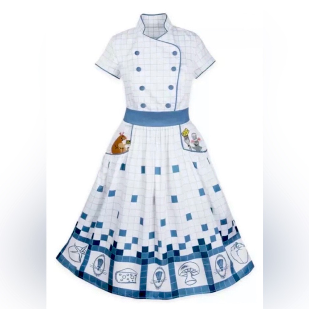Disney Parks The Dress Shop Remy Emile Ratatouille Chefs Coat Style Dress XS